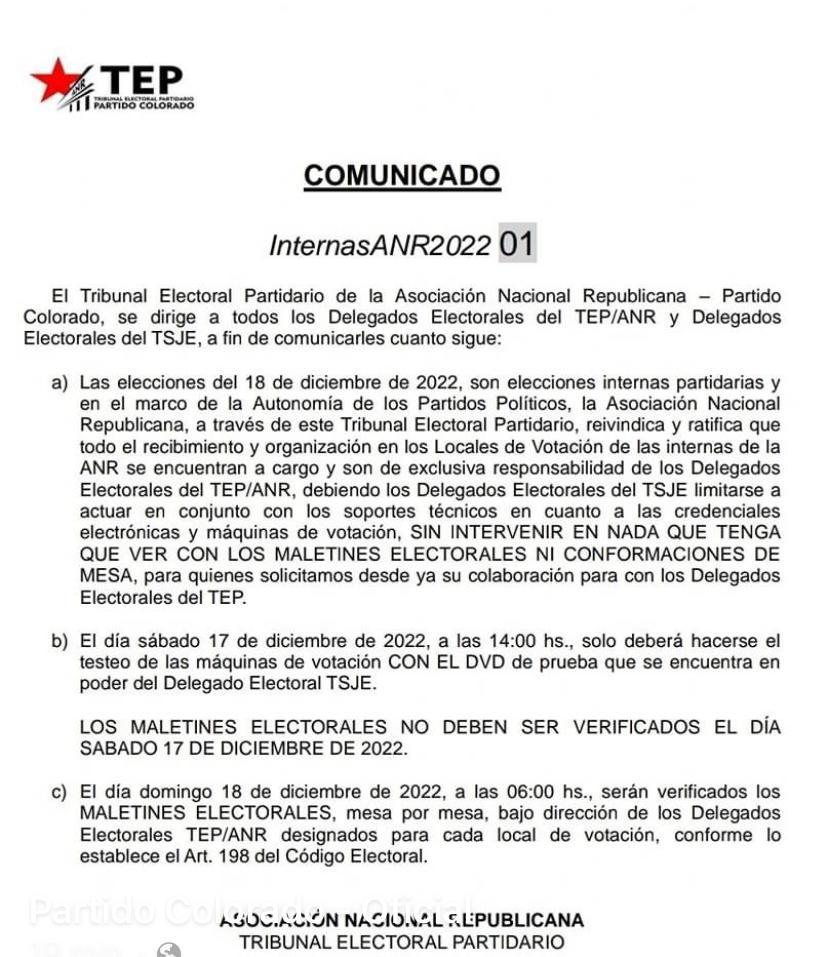 Tribunal Electoral Partidario - ANR